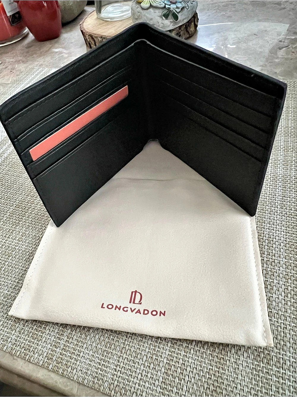 LONGVADON Short Wallet 60C Black NWT